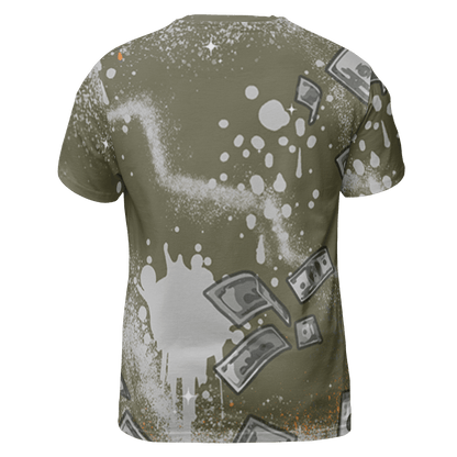 Olive 5s T Shirt Match Cash Money 3D All-Over Print Splash Paint - NastyJamz