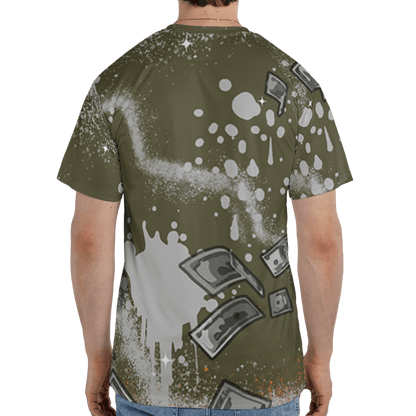 Olive 5s T Shirt Match Cash Money 3D All-Over Print Splash Paint - NastyJamz