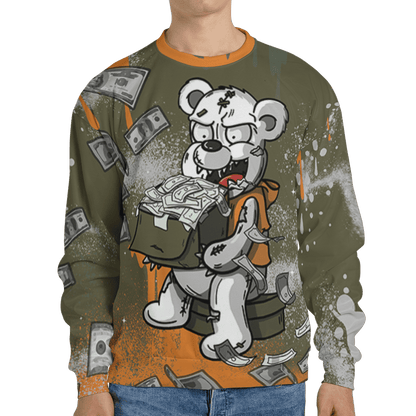 Olive 5s Sweatshirt Match Cash Money 3D All-Over Print Splash Paint - NastyJamz