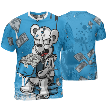 Powder Blue 9s T Shirt Match Cash Money 3D All-Over Print Splash Paint - NastyJamz