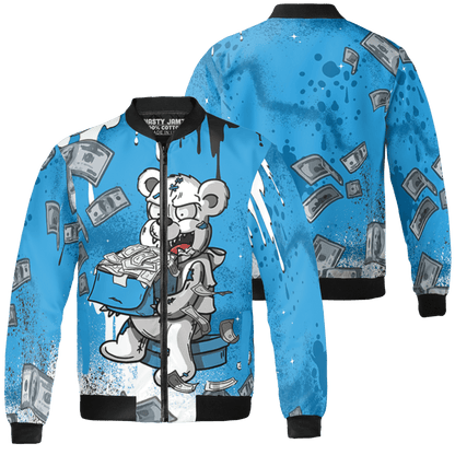 Powder Blue 9s Jacket Match Cash Money 3D All-Over Print Splash Paint - NastyJamz