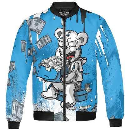 Powder Blue 9s Jacket Match Cash Money 3D All-Over Print Splash Paint - NastyJamz