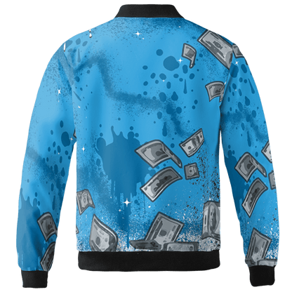 Powder Blue 9s Jacket Match Cash Money 3D All-Over Print Splash Paint - NastyJamz
