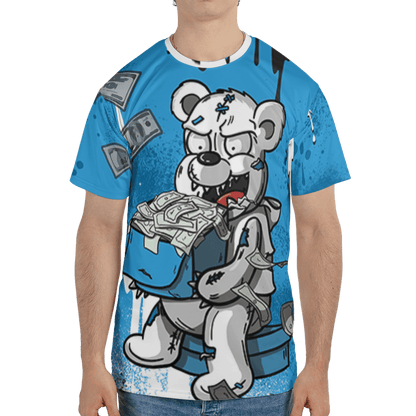 Powder Blue 9s T Shirt Match Cash Money 3D All-Over Print Splash Paint - NastyJamz