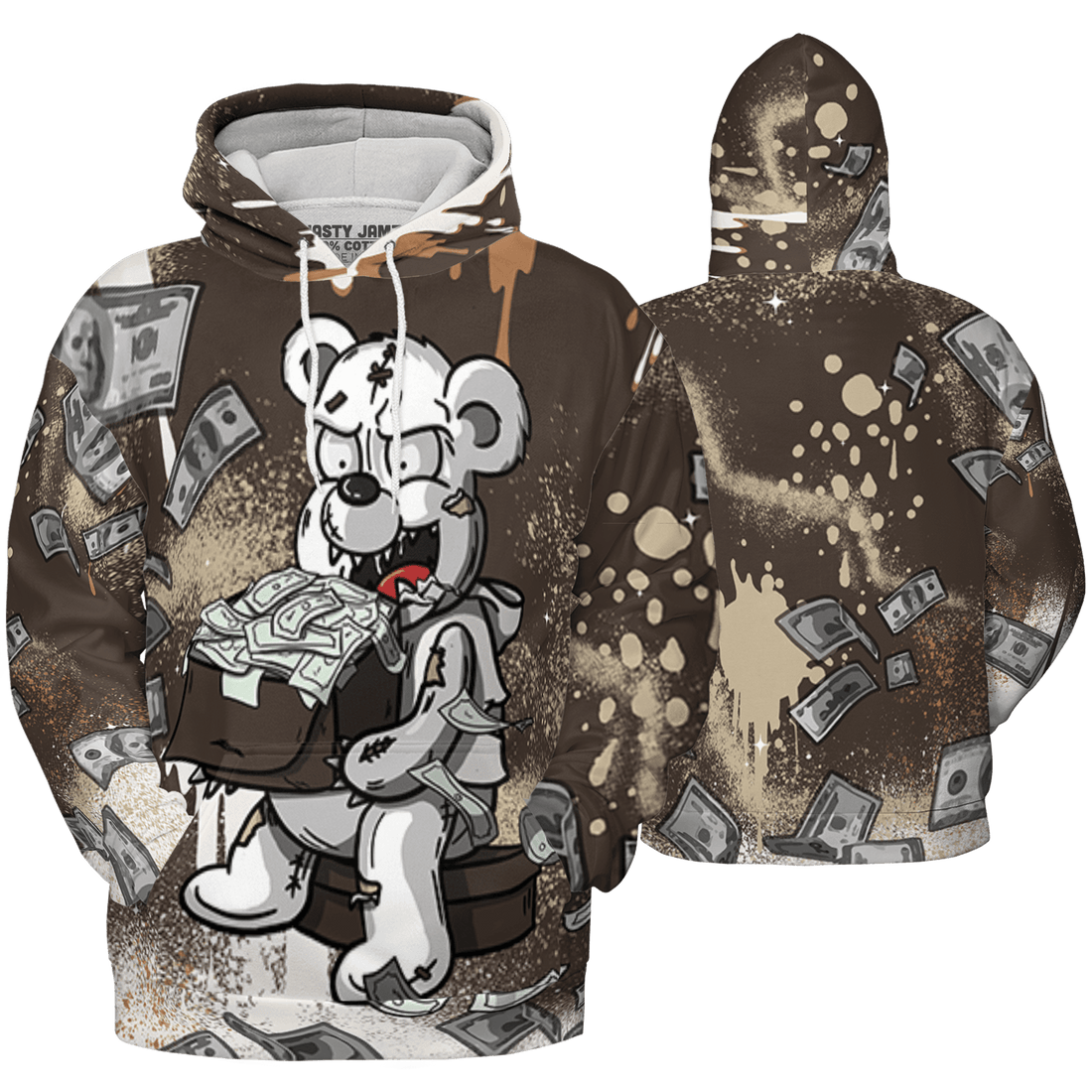 Jumpman Jack Hoodie Match Cash Money 3D All-Over Print Splash Paint - NastyJamz
