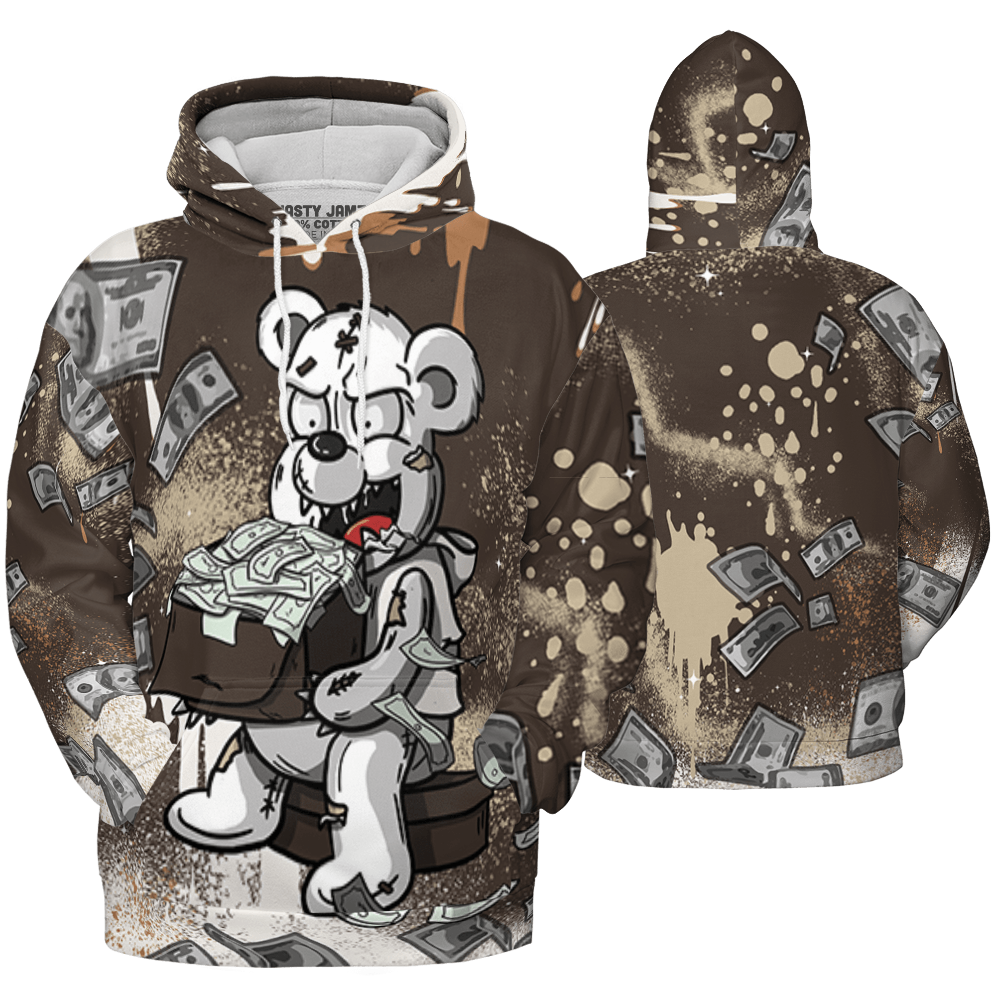 Jumpman Jack Hoodie Match Cash Money 3D All-Over Print Splash Paint - NastyJamz