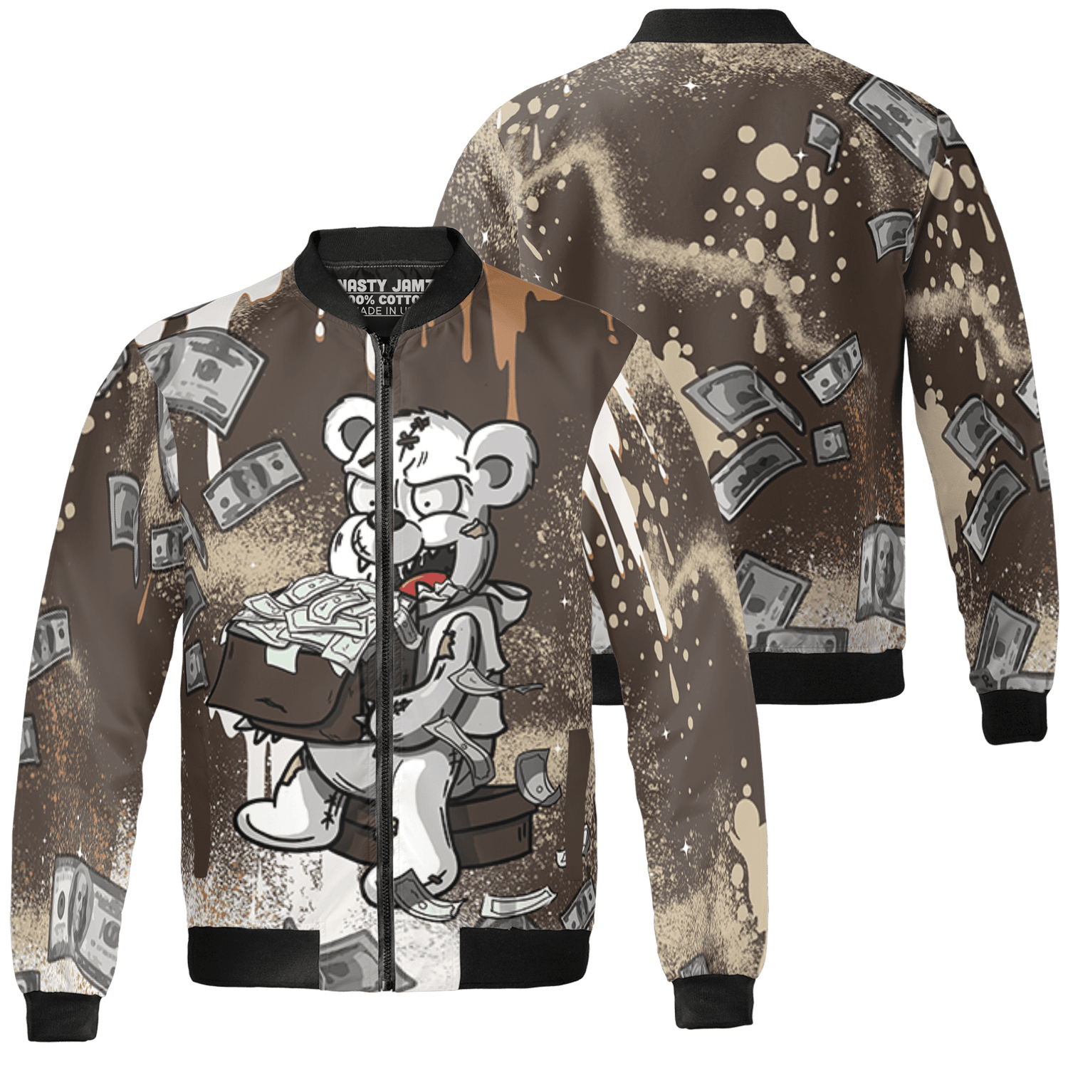 Jumpman Jack Jacket Match Cash Money 3D All-Over Print Splash Paint - NastyJamz