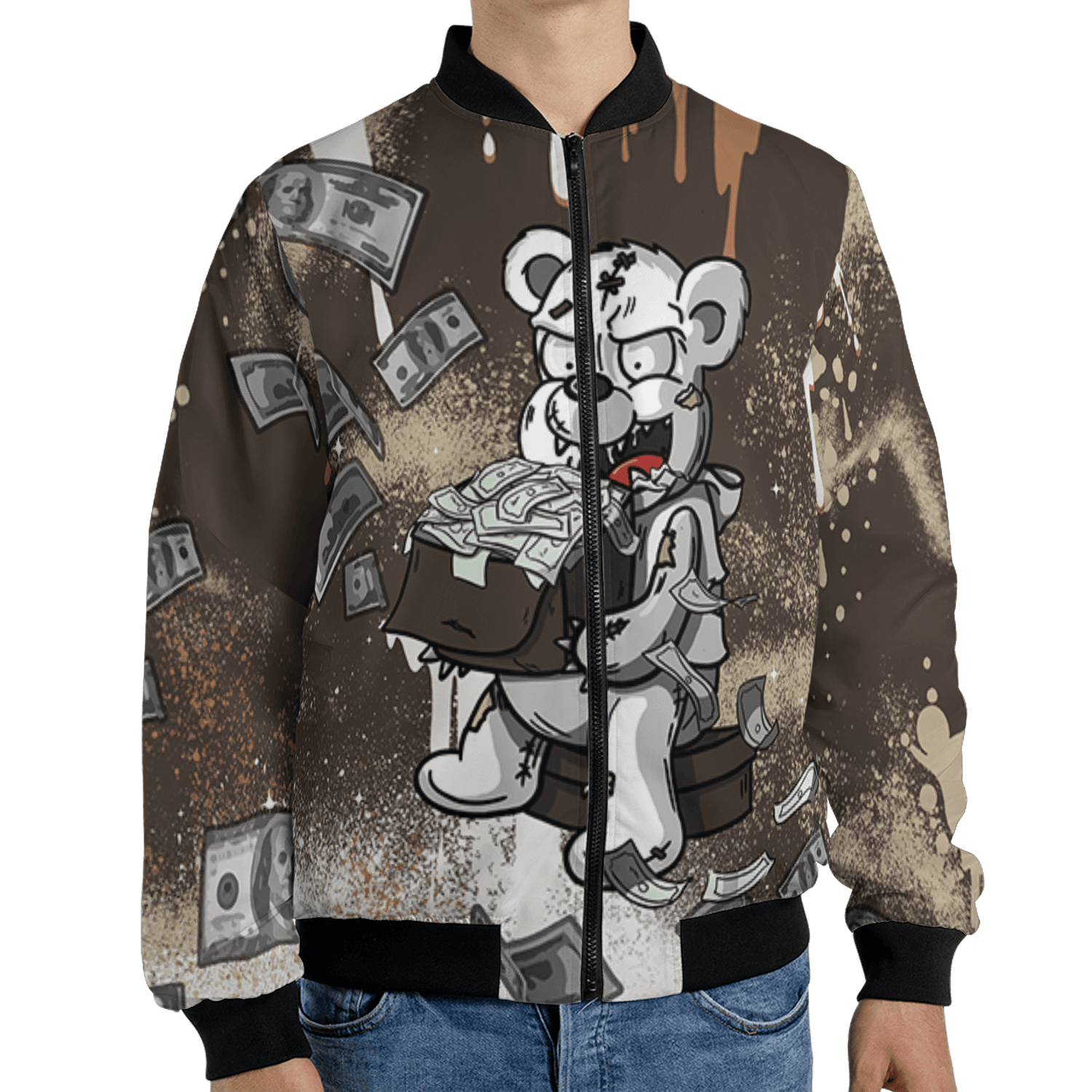 Jumpman Jack Jacket Match Cash Money 3D All-Over Print Splash Paint - NastyJamz