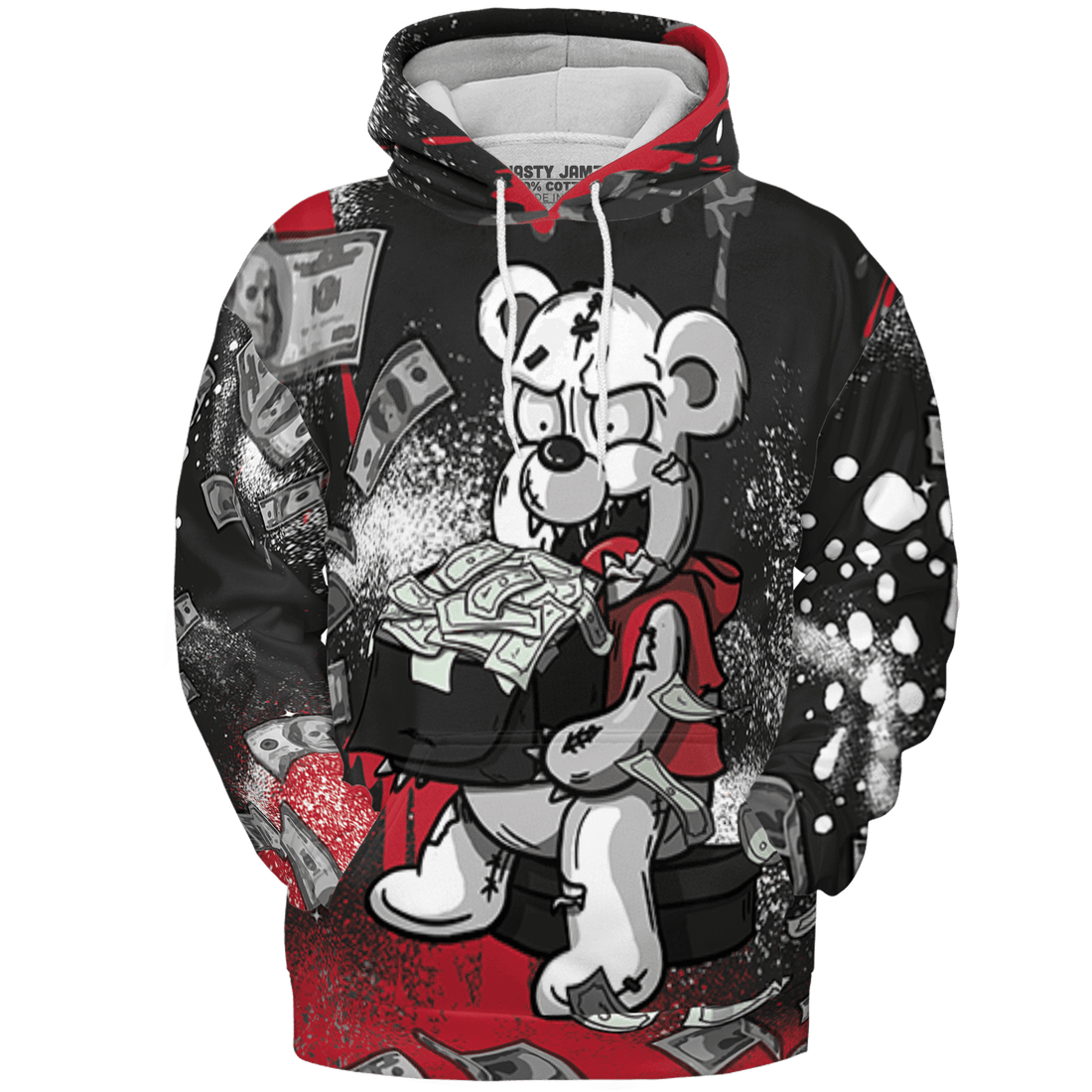 Spizike Low Bred Hoodie Match Cash Money 3D All-Over Print Splash Paint - NastyJamz