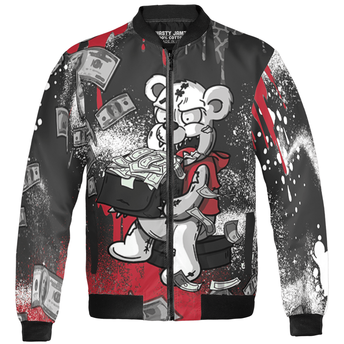 Spizike Low Bred Jacket Match Cash Money 3D All-Over Print Splash Paint - NastyJamz