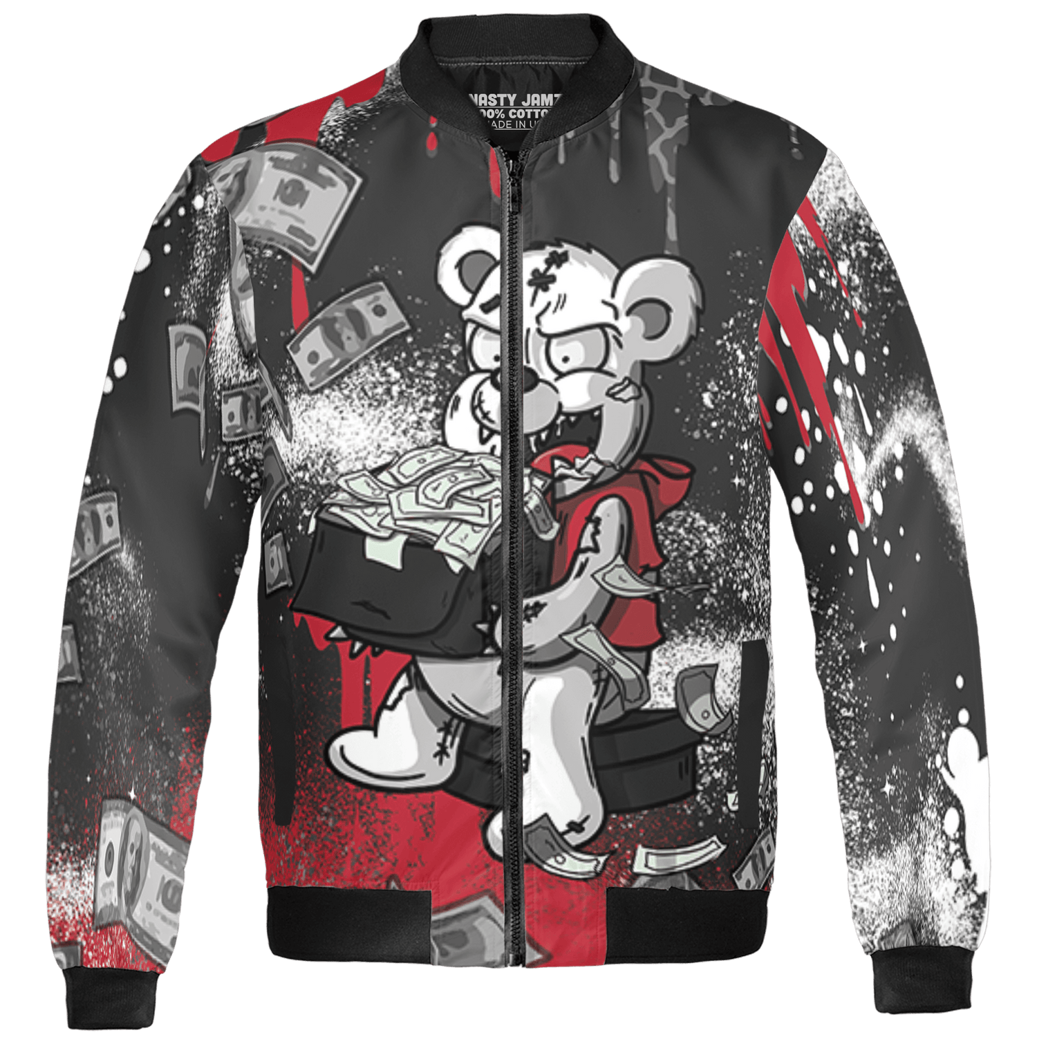 Spizike Low Bred Jacket Match Cash Money 3D All-Over Print Splash Paint - NastyJamz