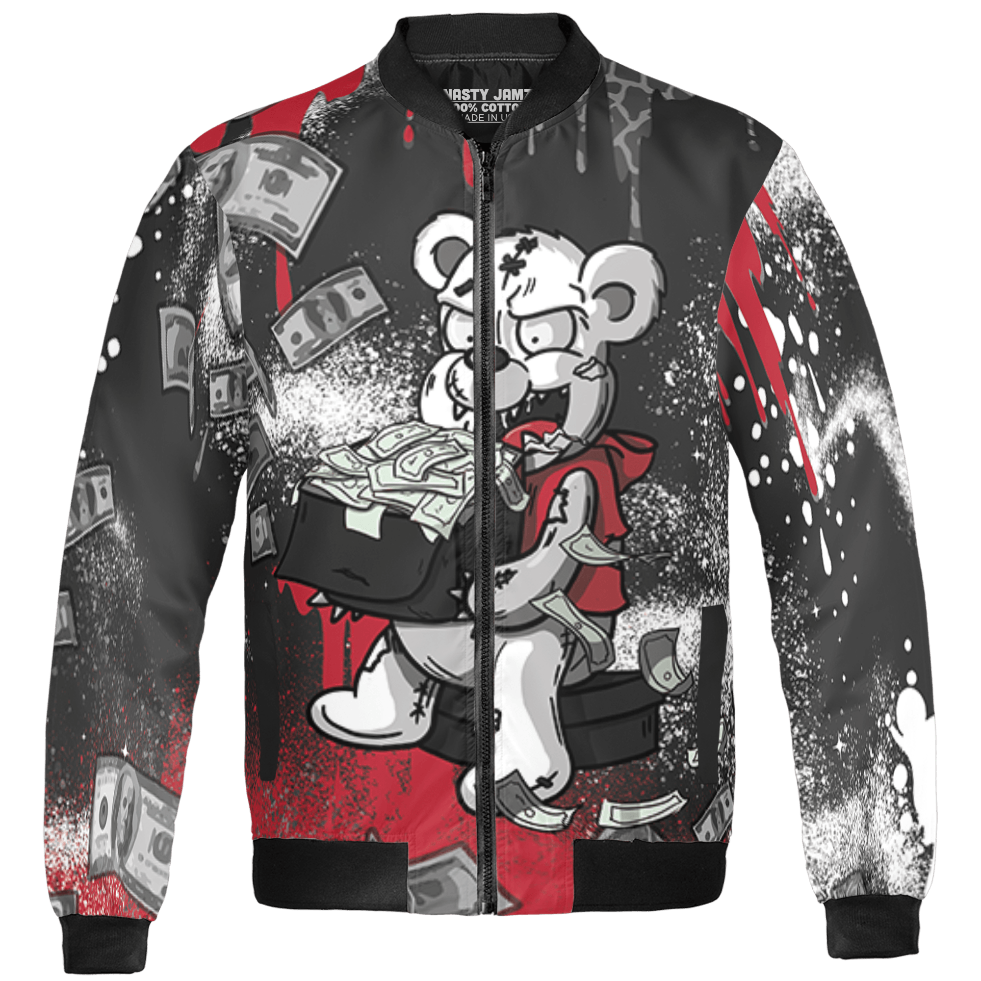 Spizike Low Bred Jacket Match Cash Money 3D All-Over Print Splash Paint - NastyJamz