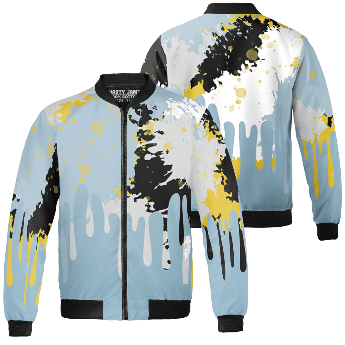 Blue Grey 13s Jacket Match Colorful 3D All-Over Print Art - NastyJamz