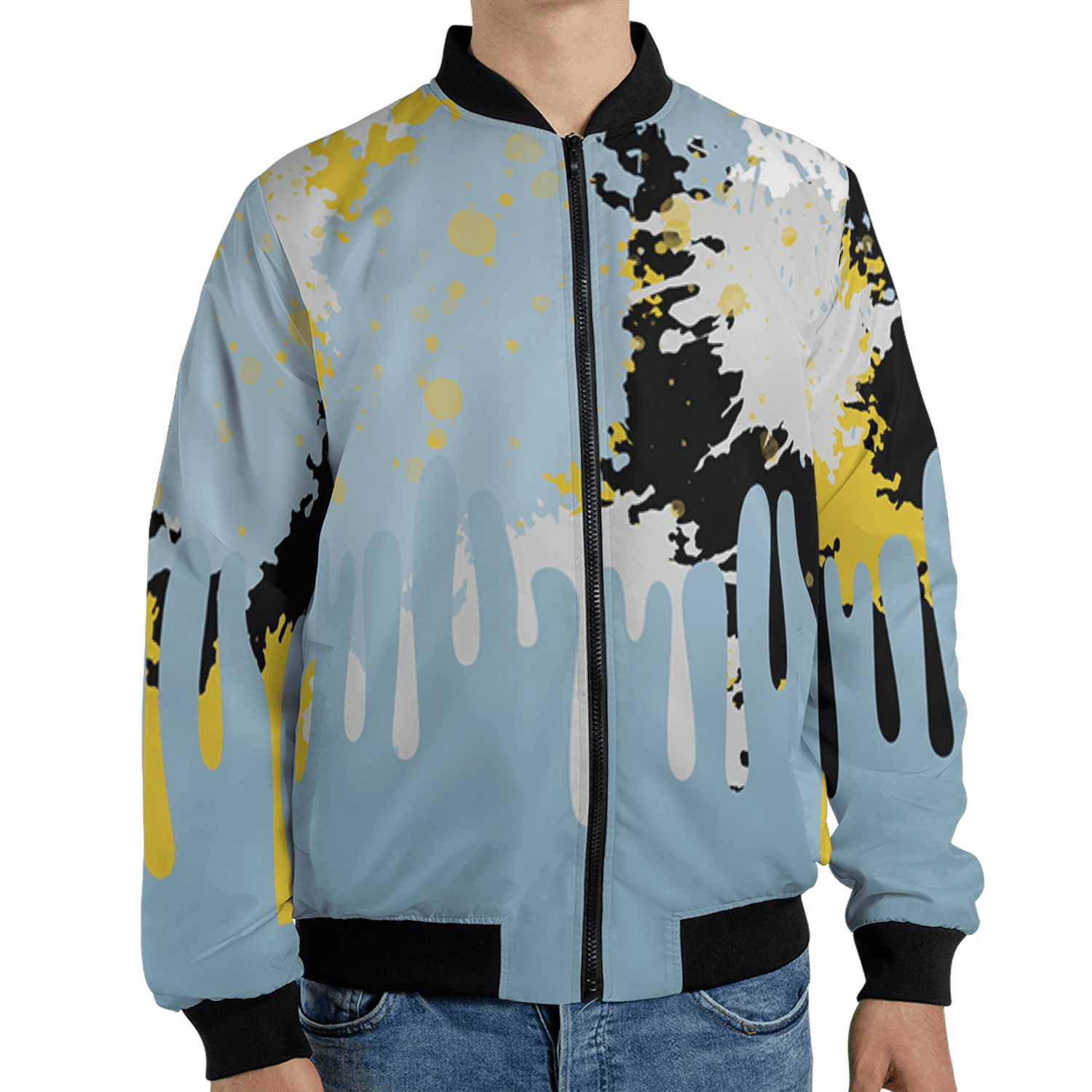 Blue Grey 13s Jacket Match Colorful 3D All-Over Print Art - NastyJamz