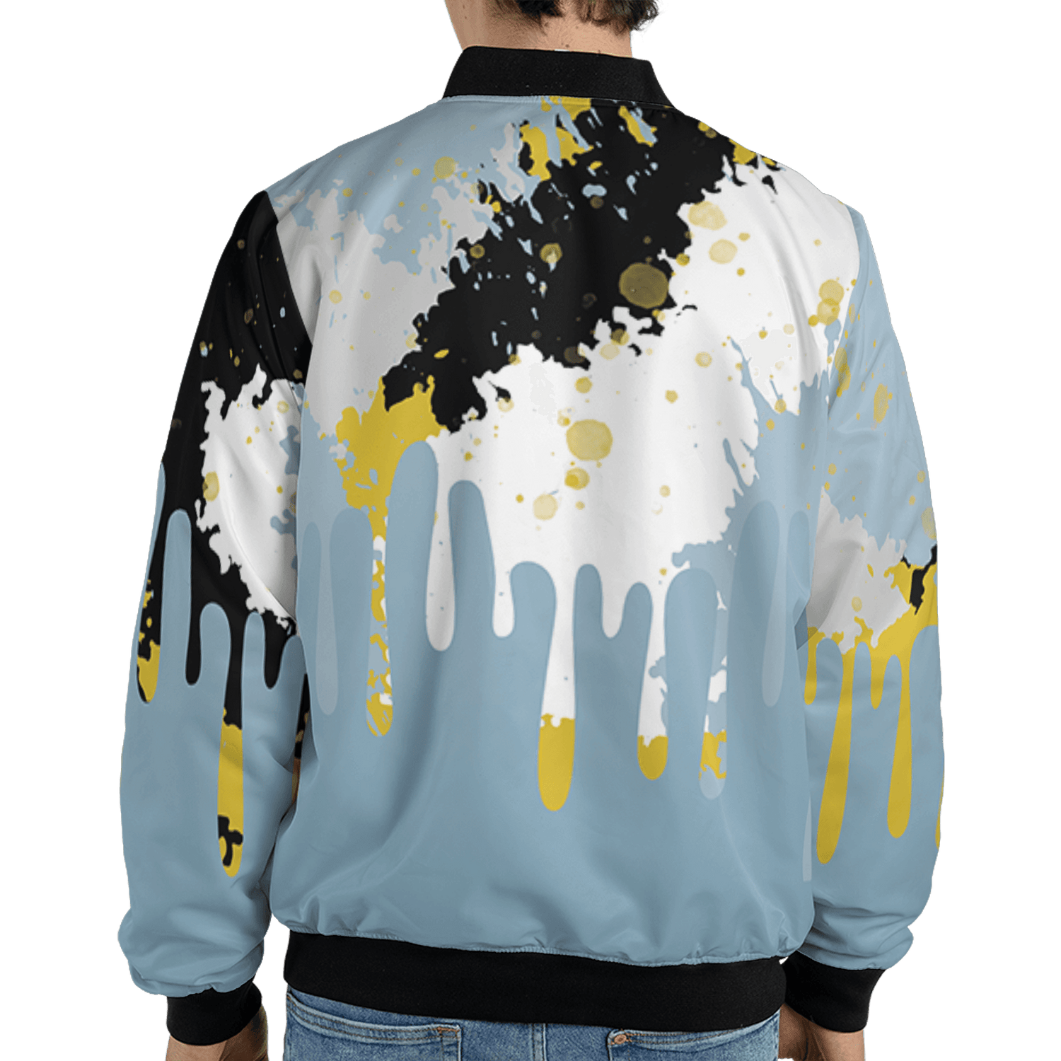 Blue Grey 13s Jacket Match Colorful 3D All-Over Print Art - NastyJamz