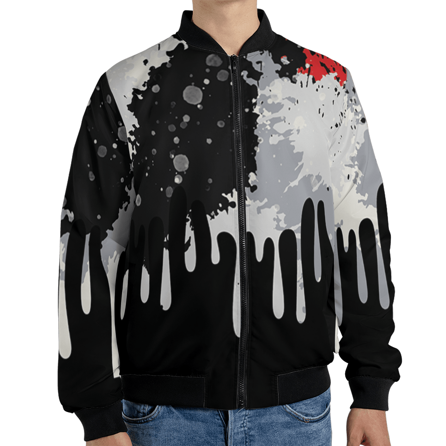 Bred Reimagined 4s Jacket Match Colorful 3D All-Over Print Art - NastyJamz