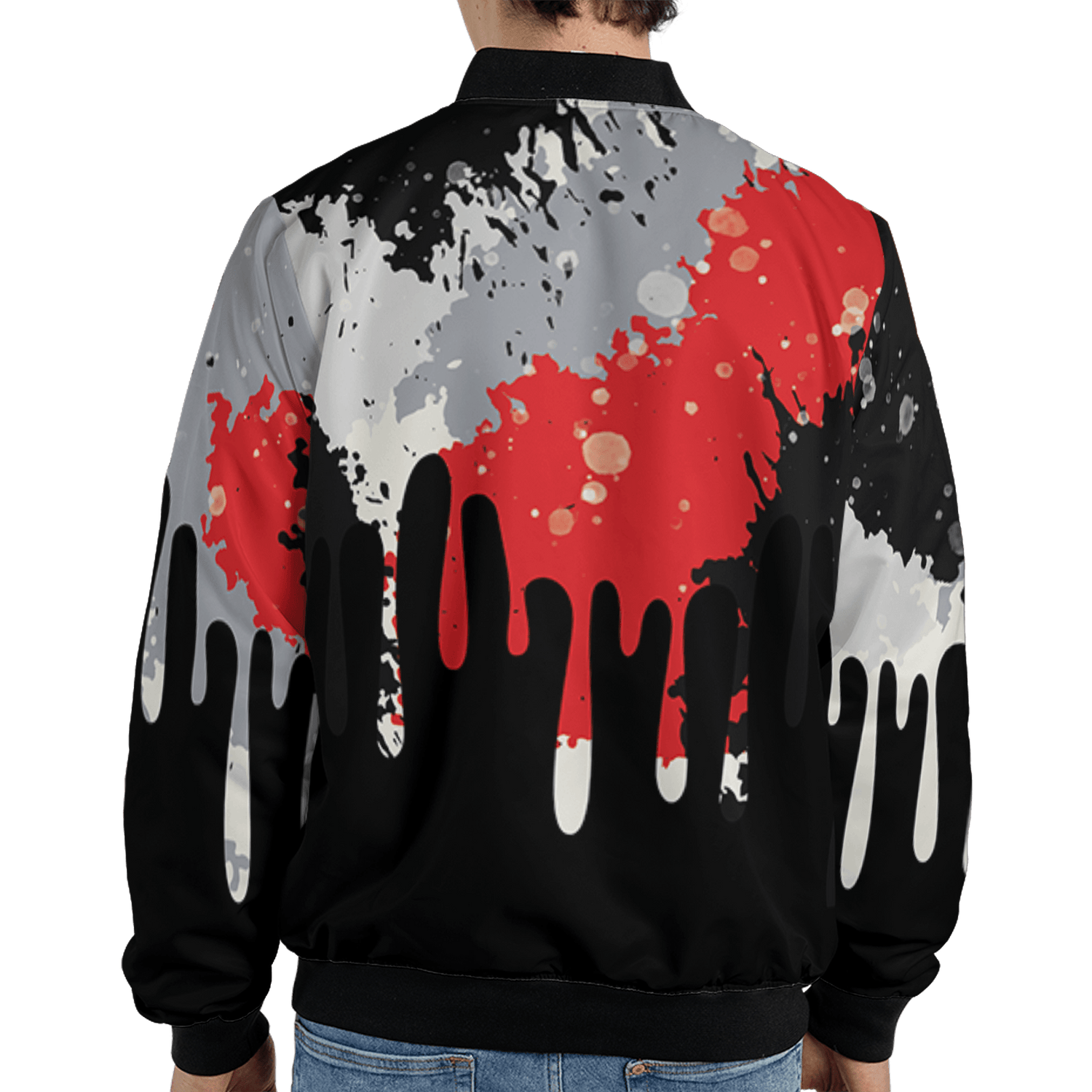 Bred Reimagined 4s Jacket Match Colorful 3D All-Over Print Art - NastyJamz