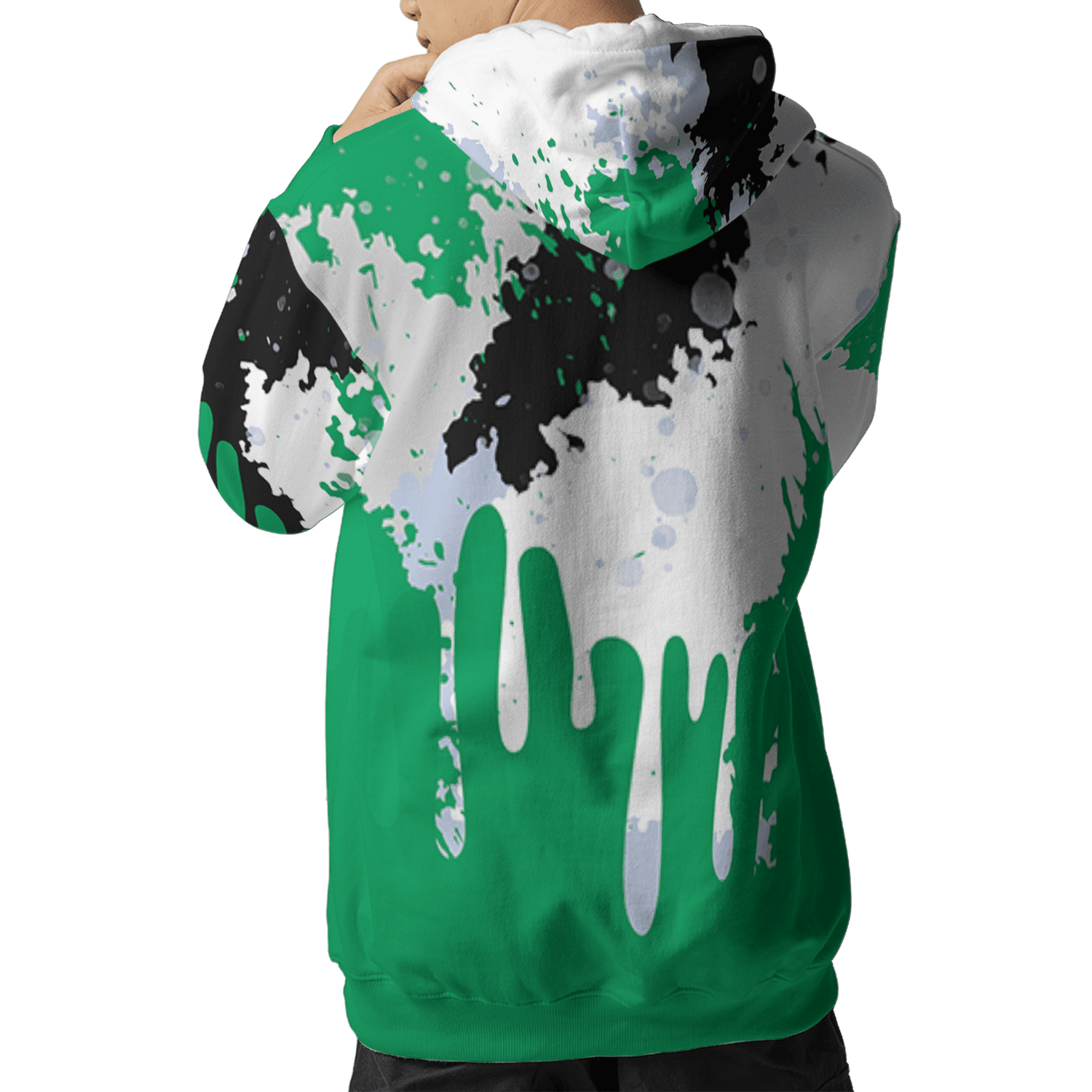 Lucky Green 5s Hoodie Match Colorful 3D All-Over Print Art - NastyJamz