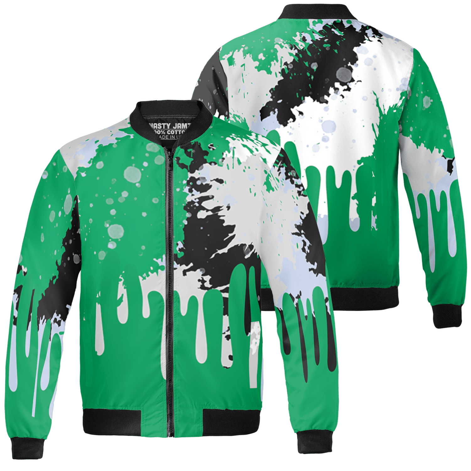 Lucky Green 5s Jacket Match Colorful 3D All-Over Print Art - NastyJamz