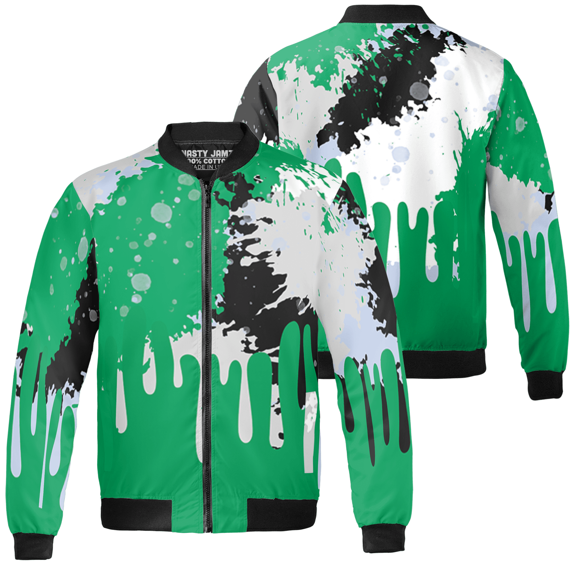 Lucky Green 5s Jacket Match Colorful 3D All-Over Print Art - NastyJamz