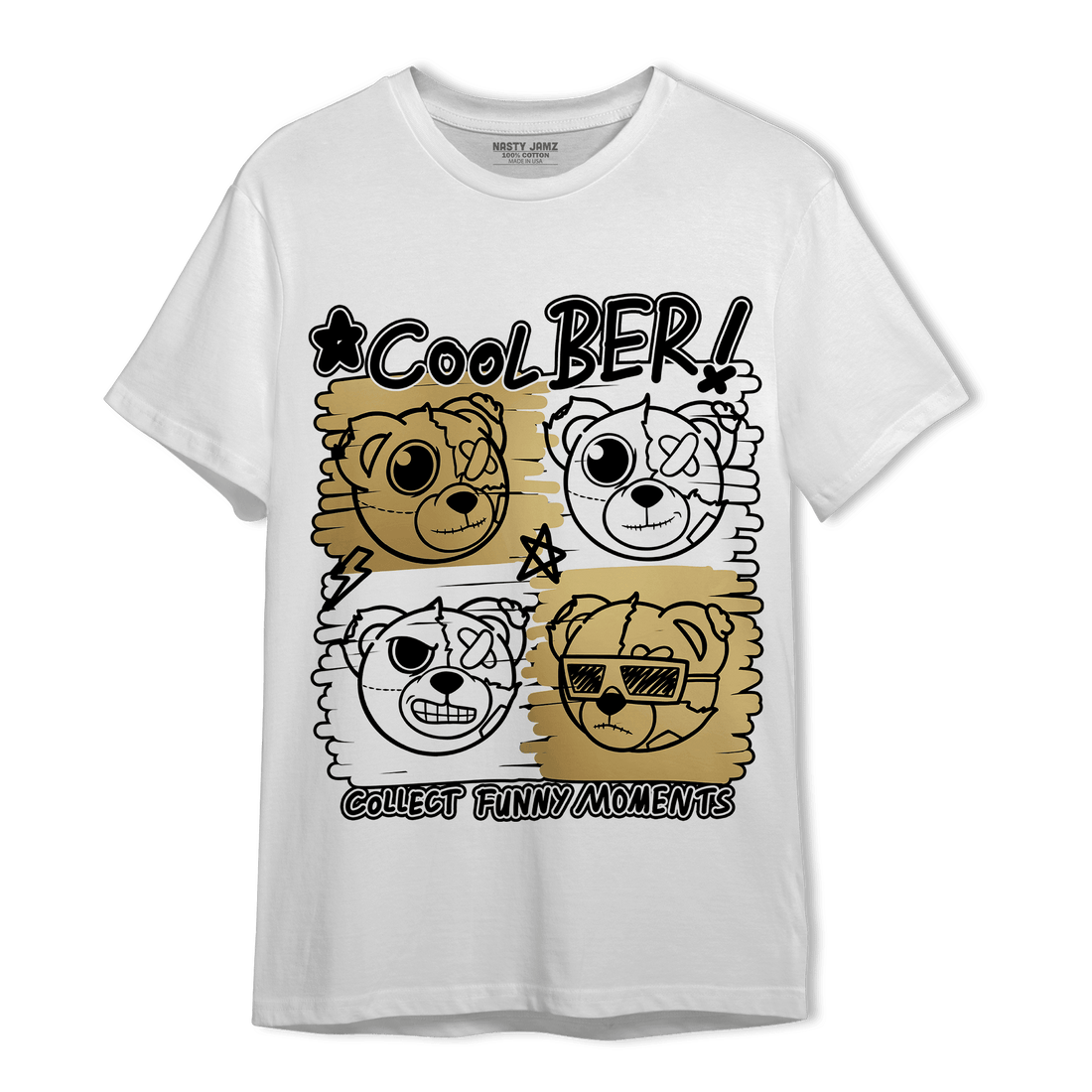 High OG Metallic Gold 1s T Shirt Match Cool BER - NastyJamz