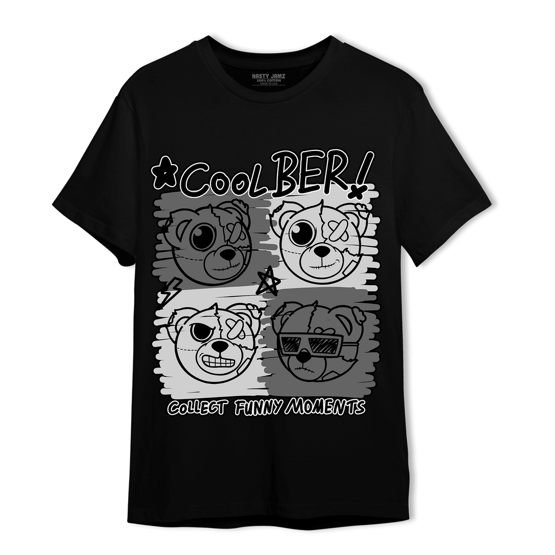 Retro High OG Black White 1s T Shirt Match Cool BER - NastyJamz