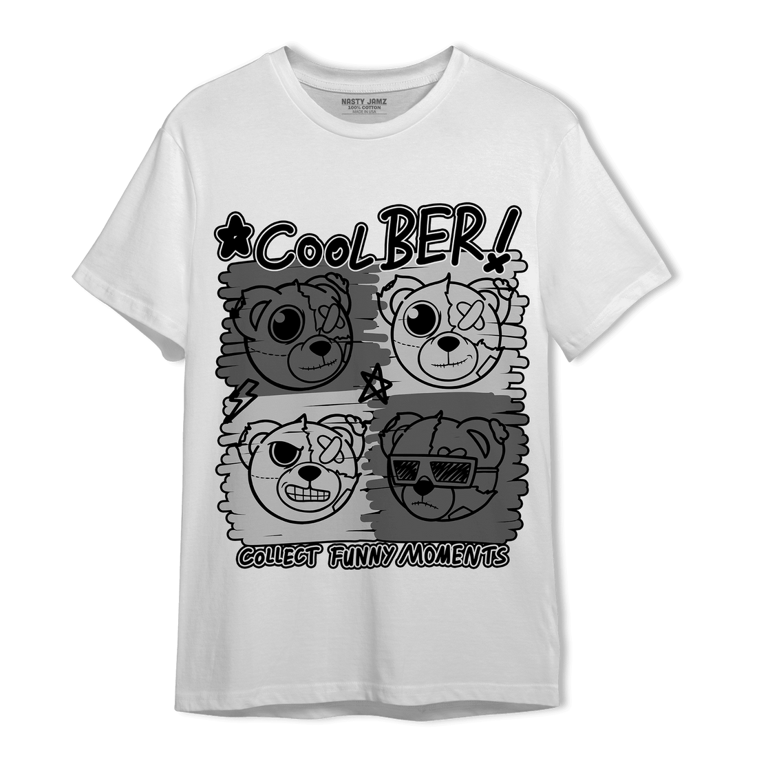 Retro High OG Black White 1s T Shirt Match Cool BER - NastyJamz