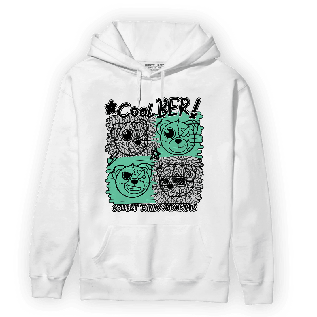 Green Glow 3s Hoodie Match Cool BER - NastyJamz
