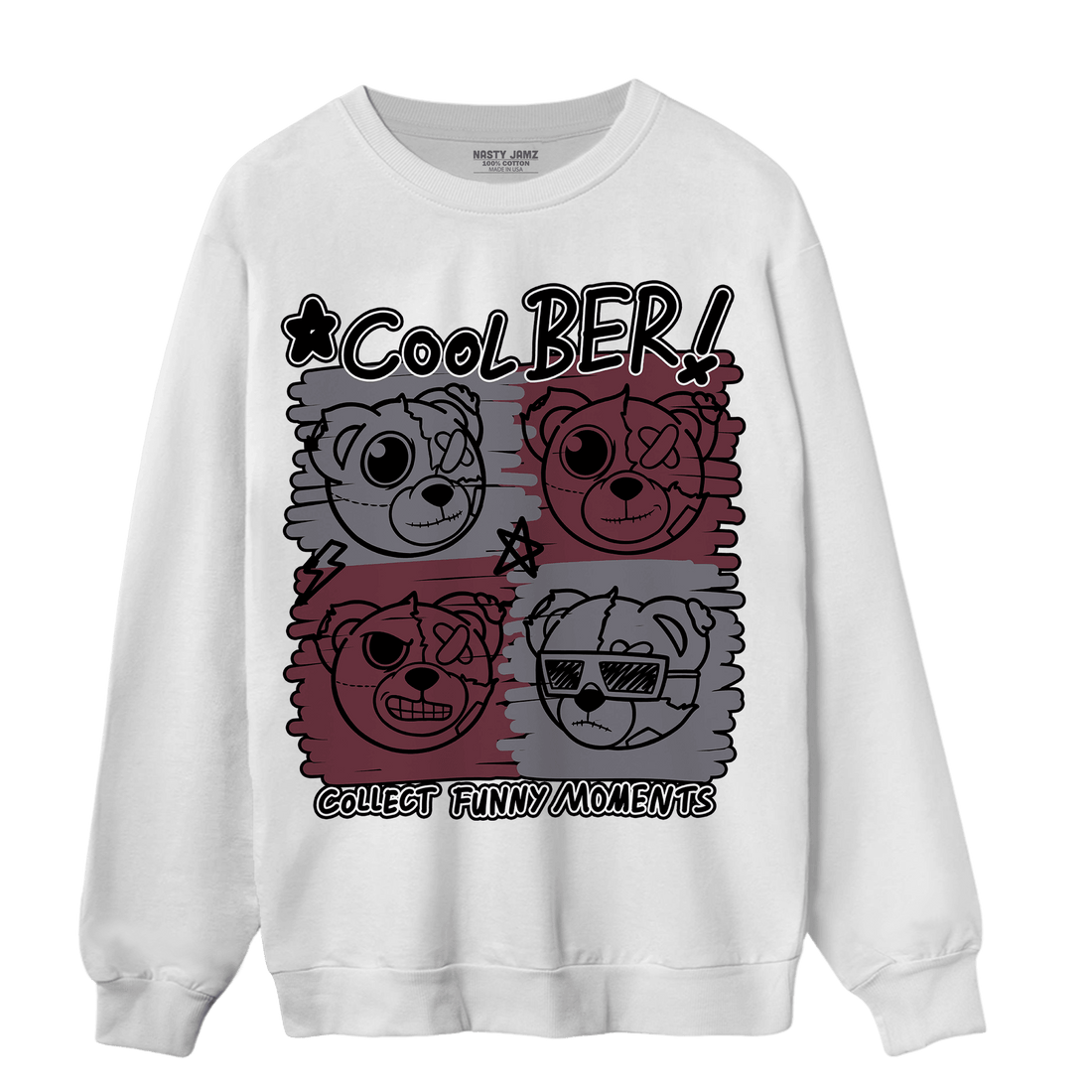 Burgundy 5s Sweatshirt Match Cool BER - NastyJamz