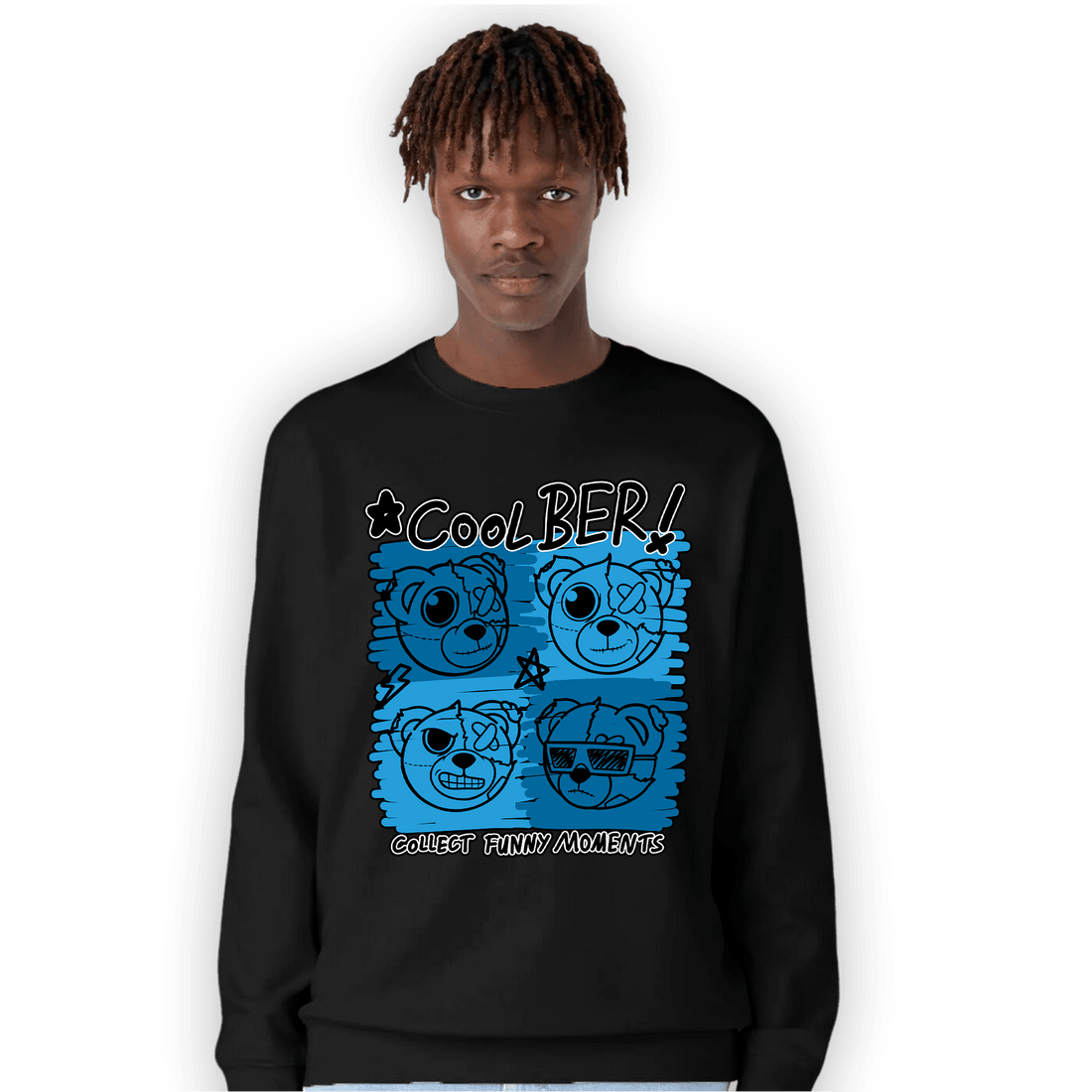 Powder Blue 9s Sweatshirt Match Cool BER - NastyJamz