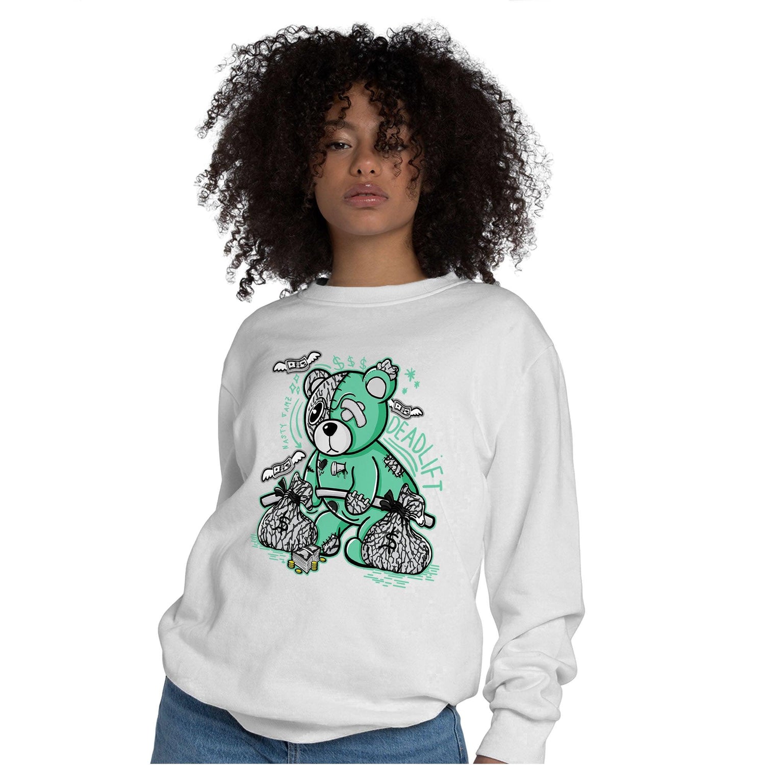 Green Glow 3s Sweatshirt Match Deadlift BER - NastyJamz
