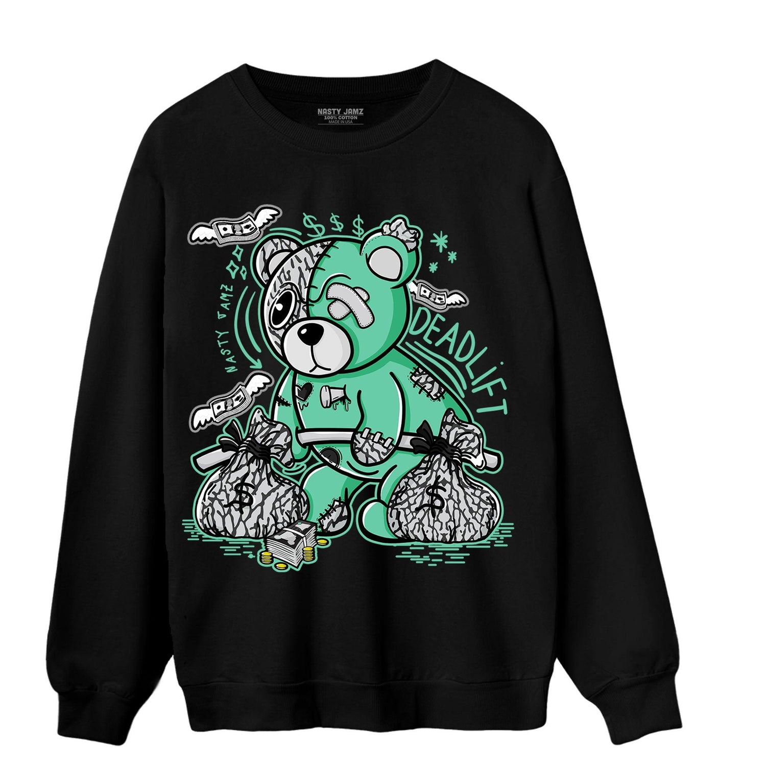 Green Glow 3s Sweatshirt Match Deadlift BER - NastyJamz