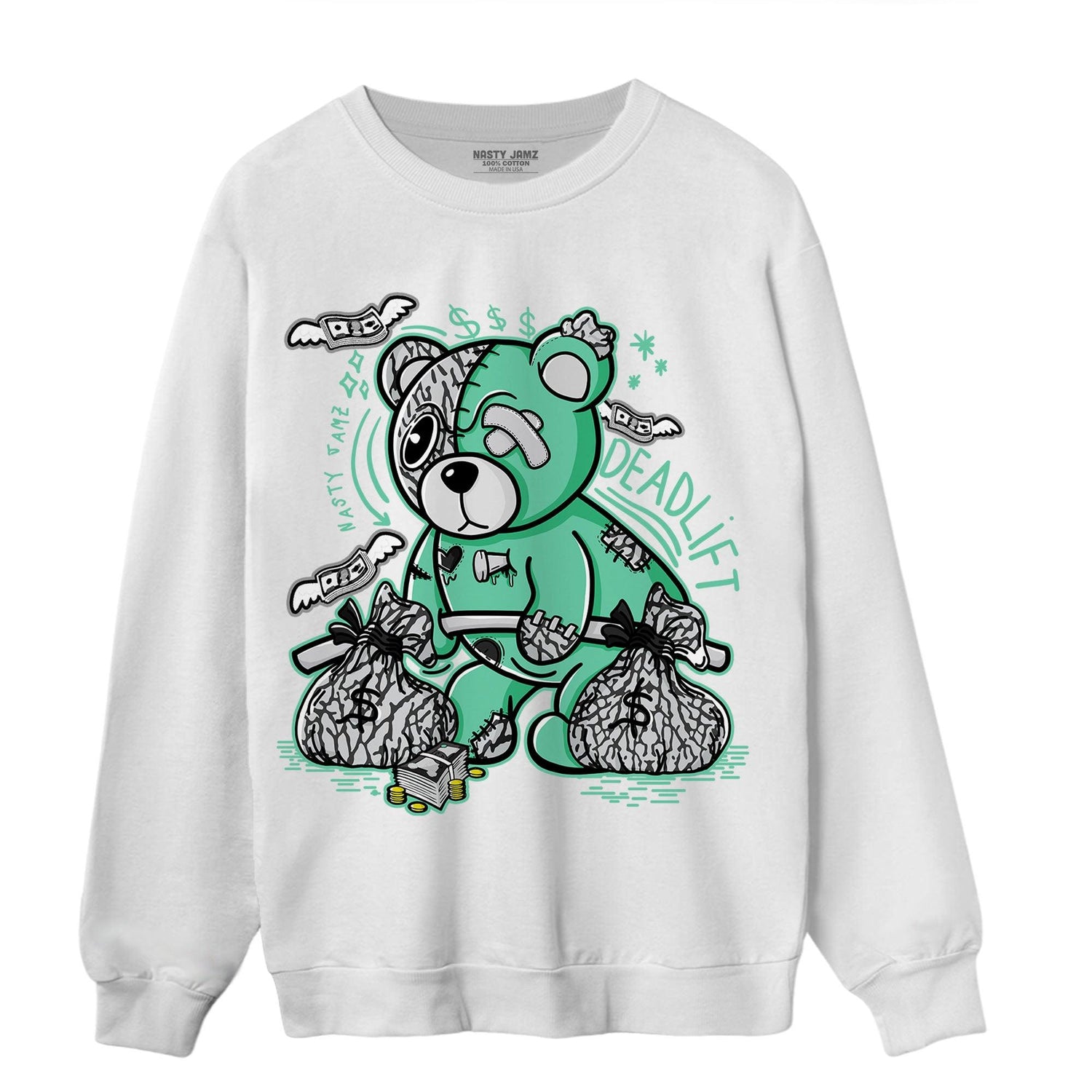 Green Glow 3s Sweatshirt Match Deadlift BER - NastyJamz