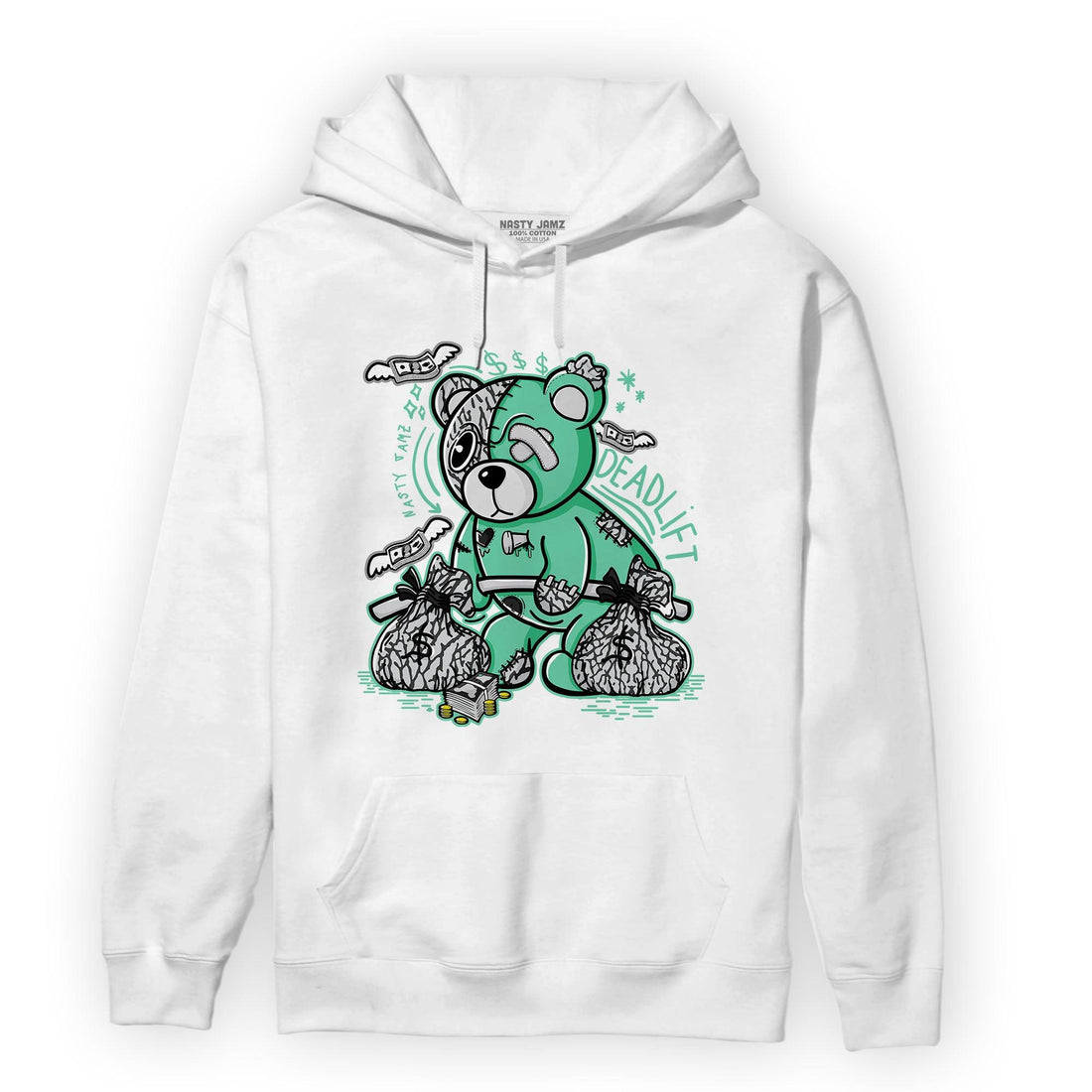 Green Glow 3s Hoodie Match Deadlift BER - NastyJamz