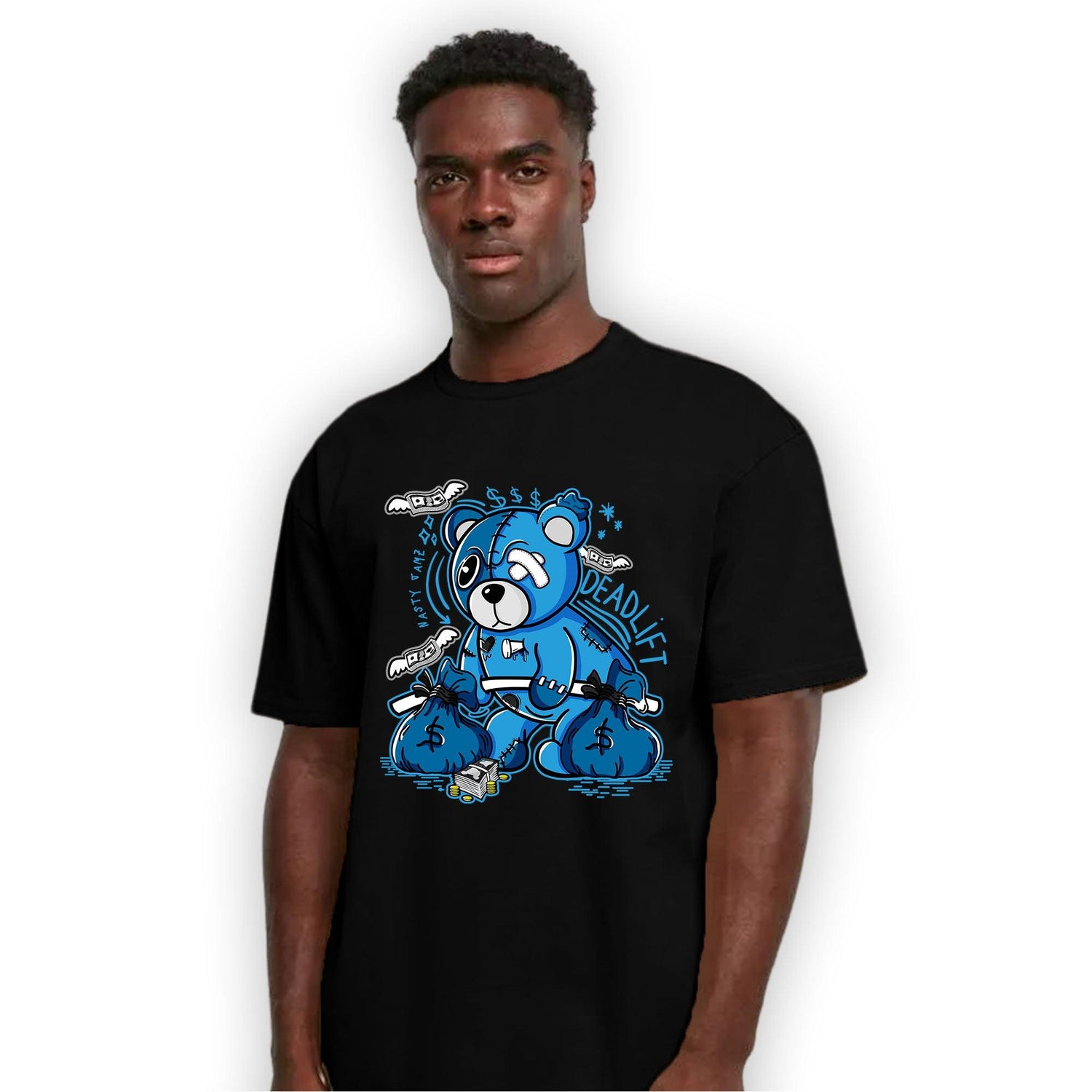 Powder Blue 9s T Shirt Match Deadlift BER - NastyJamz