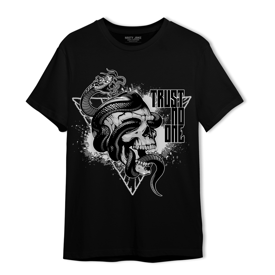 Retro High OG Black White 1s T Shirt Match Dont Trust Any - NastyJamz