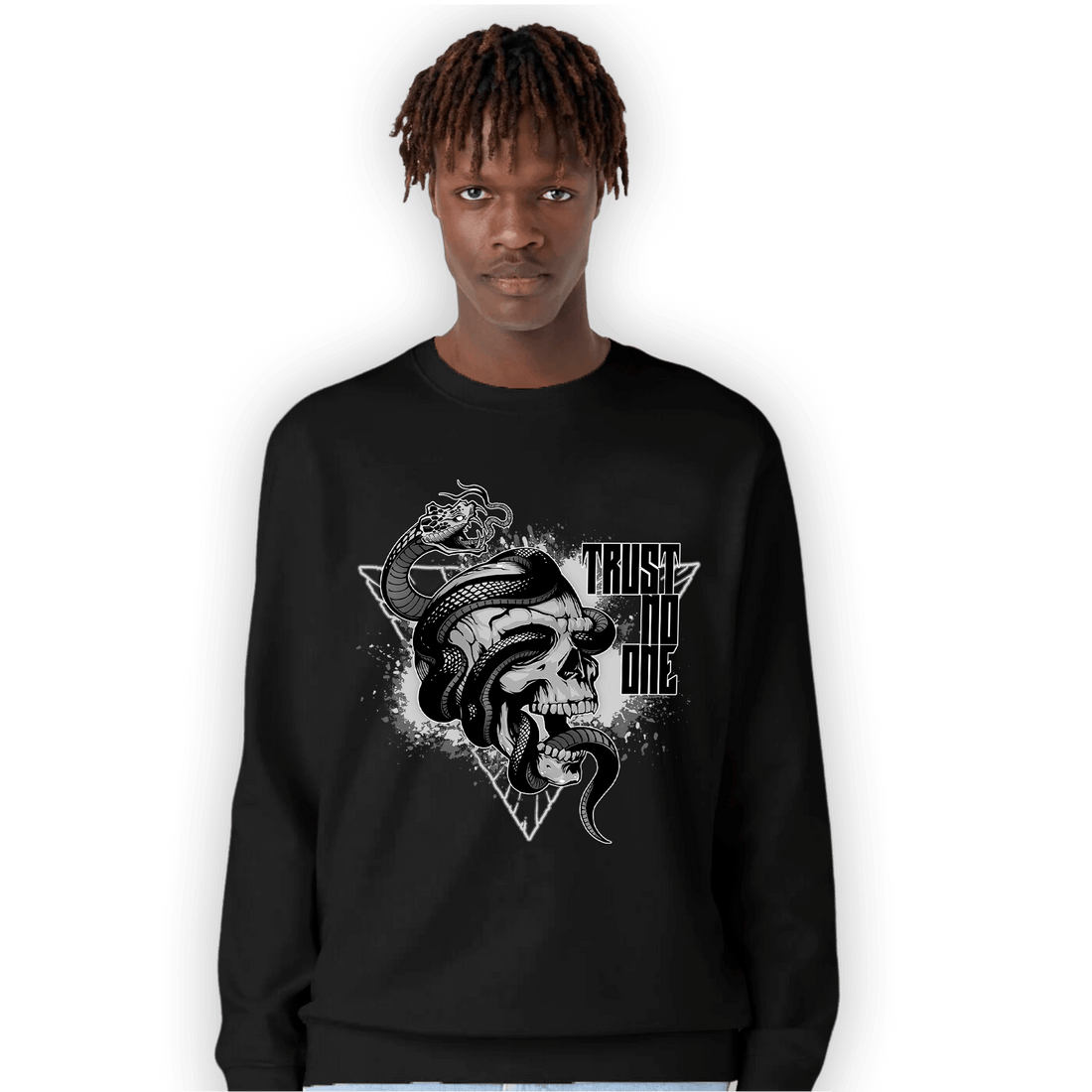 Retro High OG Black White 1s Sweatshirt Match Dont Trust Any - NastyJamz