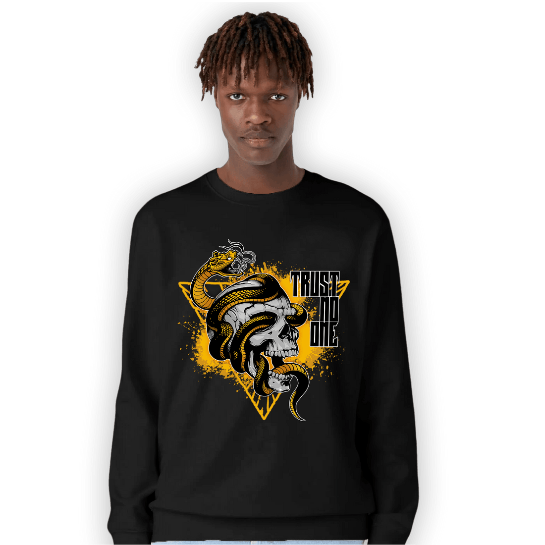 Yellow Ochre 1s Sweatshirt Match Dont Trust Any - NastyJamz