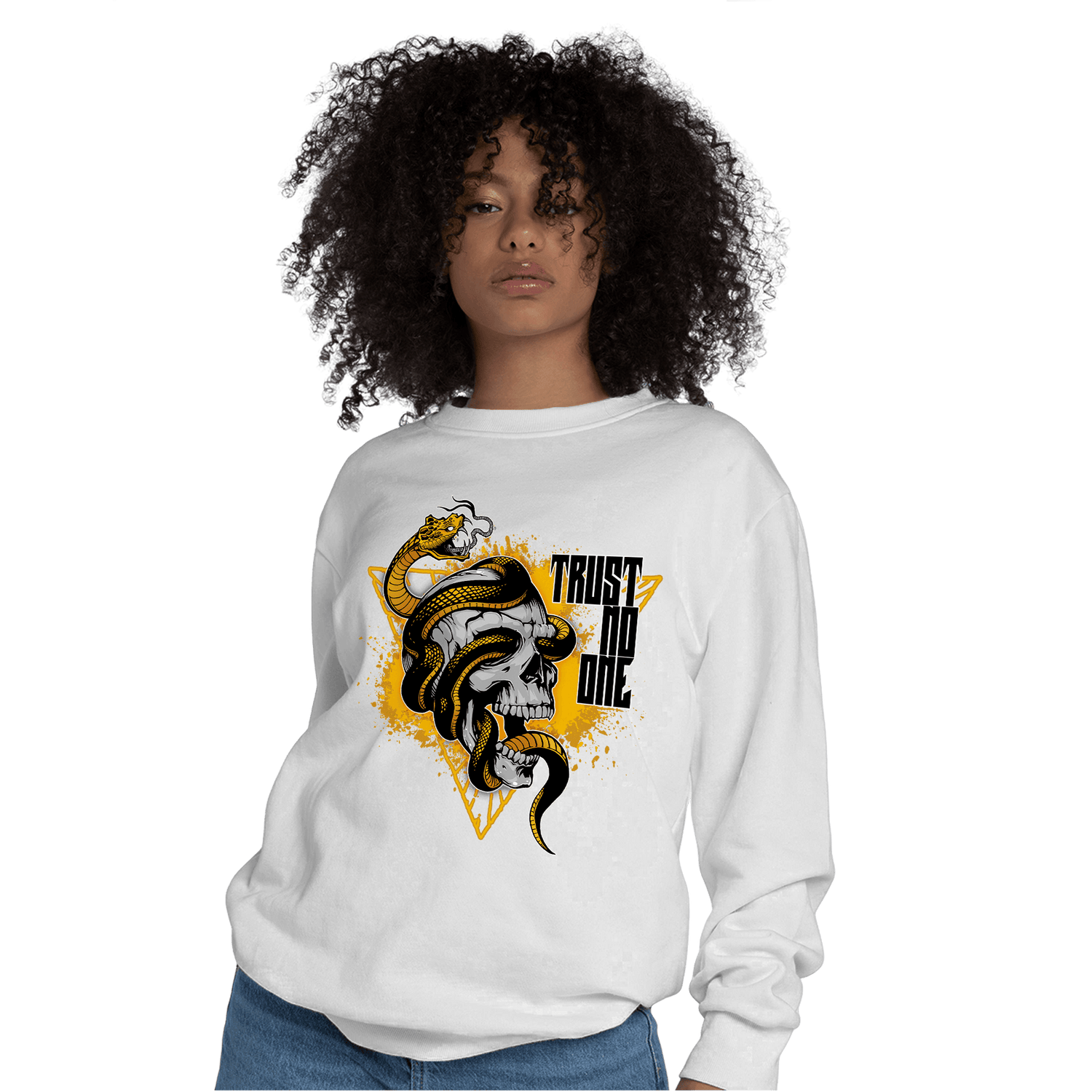 Yellow Ochre 1s Sweatshirt Match Dont Trust Any - NastyJamz