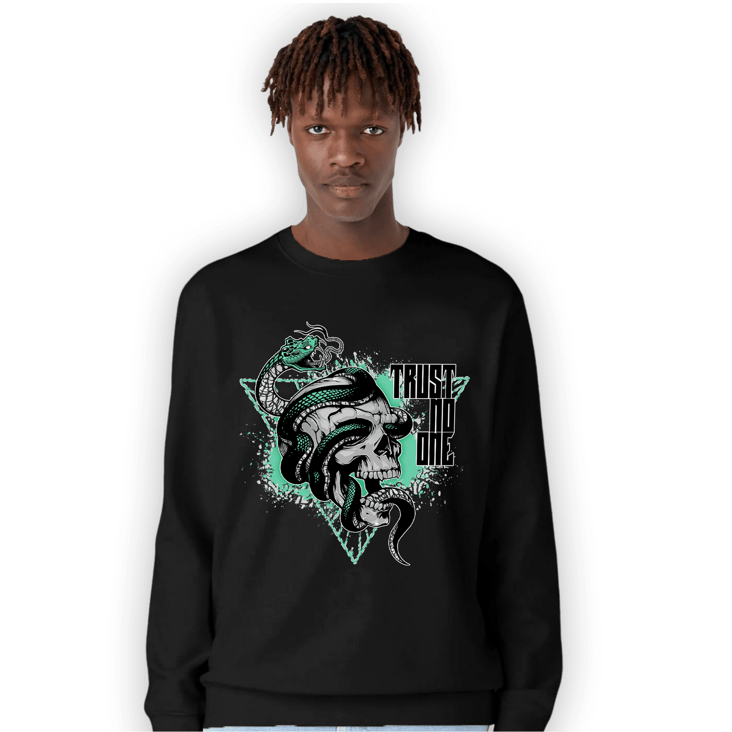 Green Glow 3s Sweatshirt Match Dont Trust Any - NastyJamz