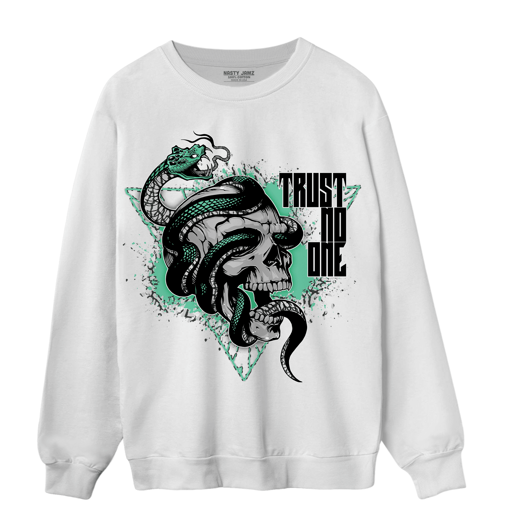Green Glow 3s Sweatshirt Match Dont Trust Any - NastyJamz