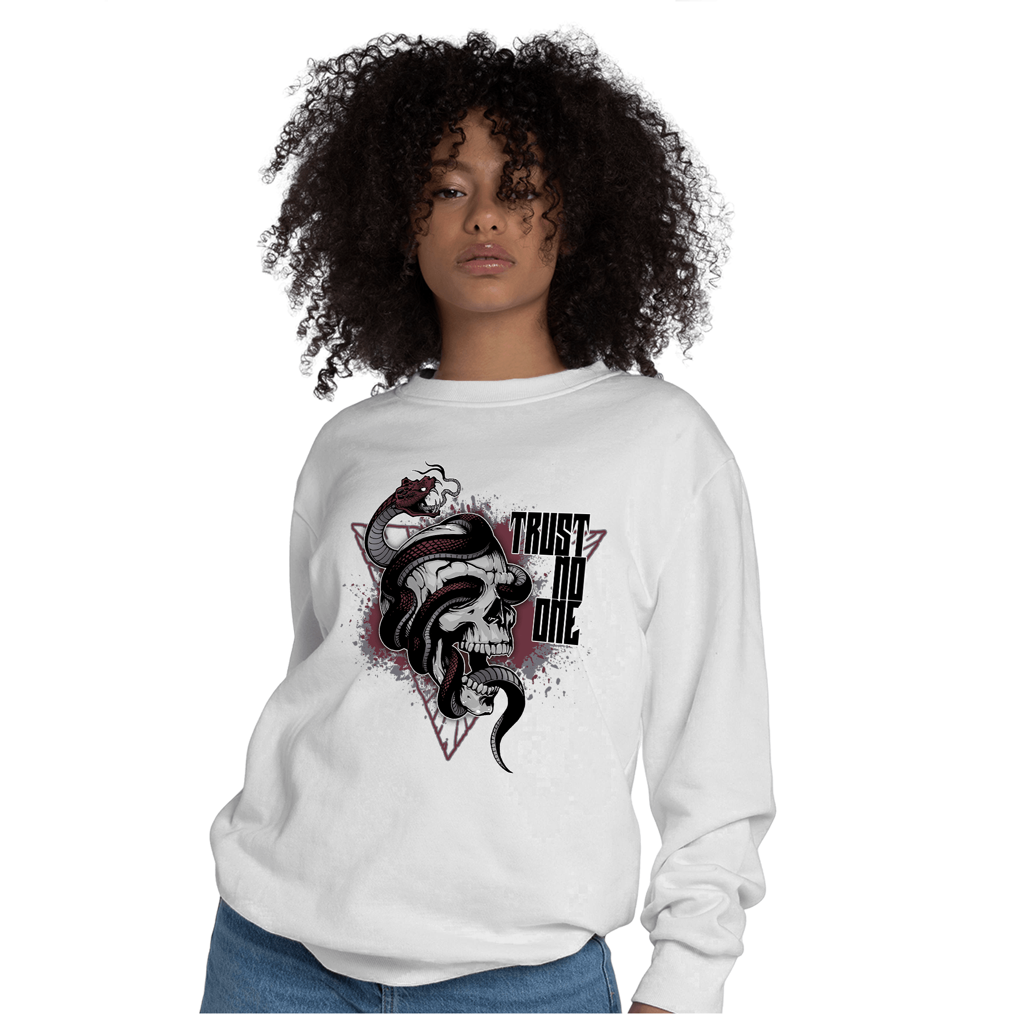 Burgundy 5s Sweatshirt Match Dont Trust Any - NastyJamz