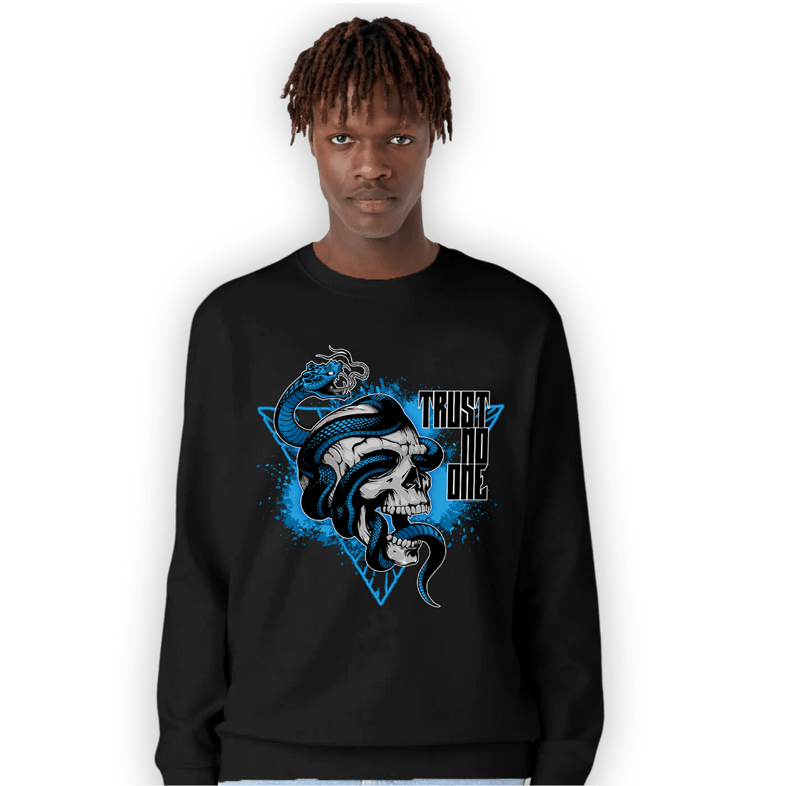 Powder Blue 9s Sweatshirt Match Dont Trust Any - NastyJamz