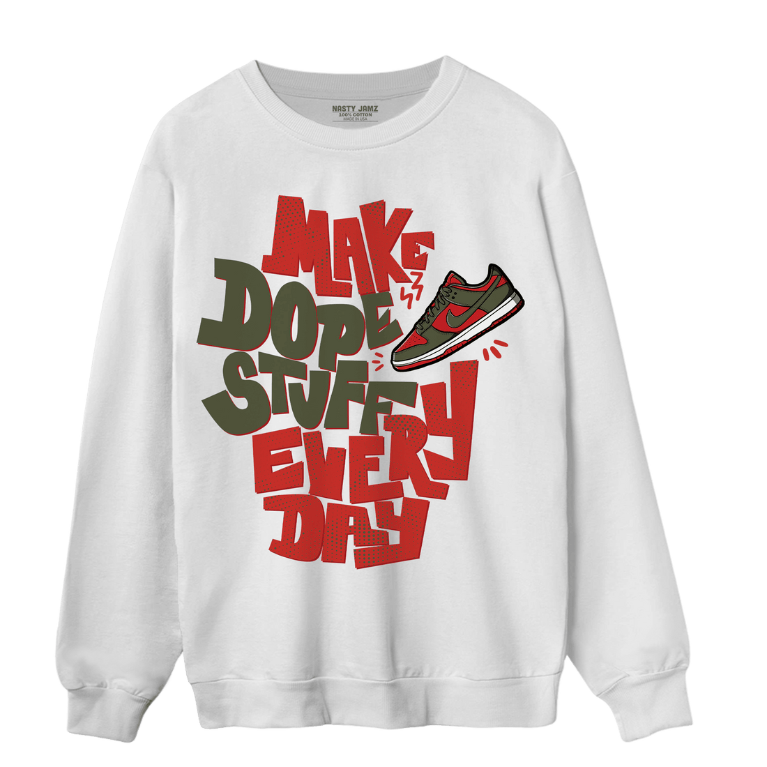 Dunk Low Mystic Red Sweatshirt Match Dope Sneaker - NastyJamz