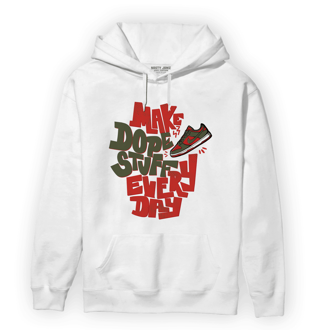 Dunk Low Mystic Red Hoodie Match Dope Sneaker - NastyJamz
