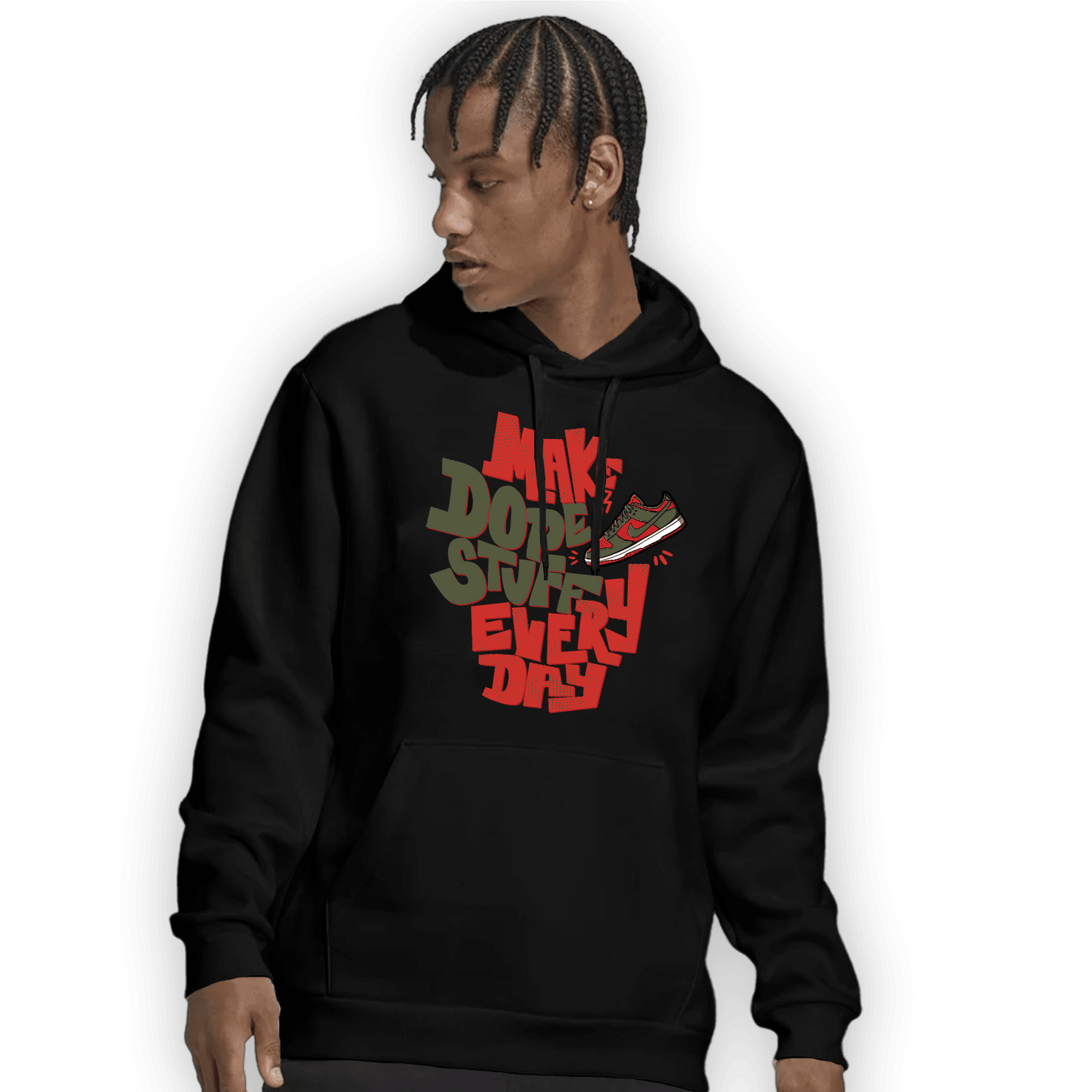 Dunk Low Mystic Red Hoodie Match Dope Sneaker - NastyJamz