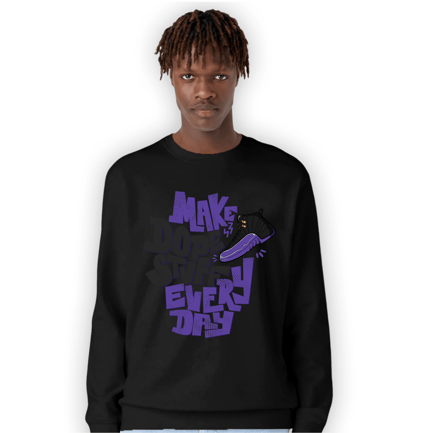 Field Purple 12s Sweatshirt Match Dope Sneaker - NastyJamz