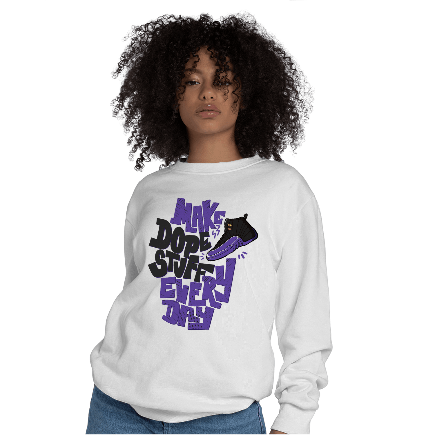 Field Purple 12s Sweatshirt Match Dope Sneaker - NastyJamz