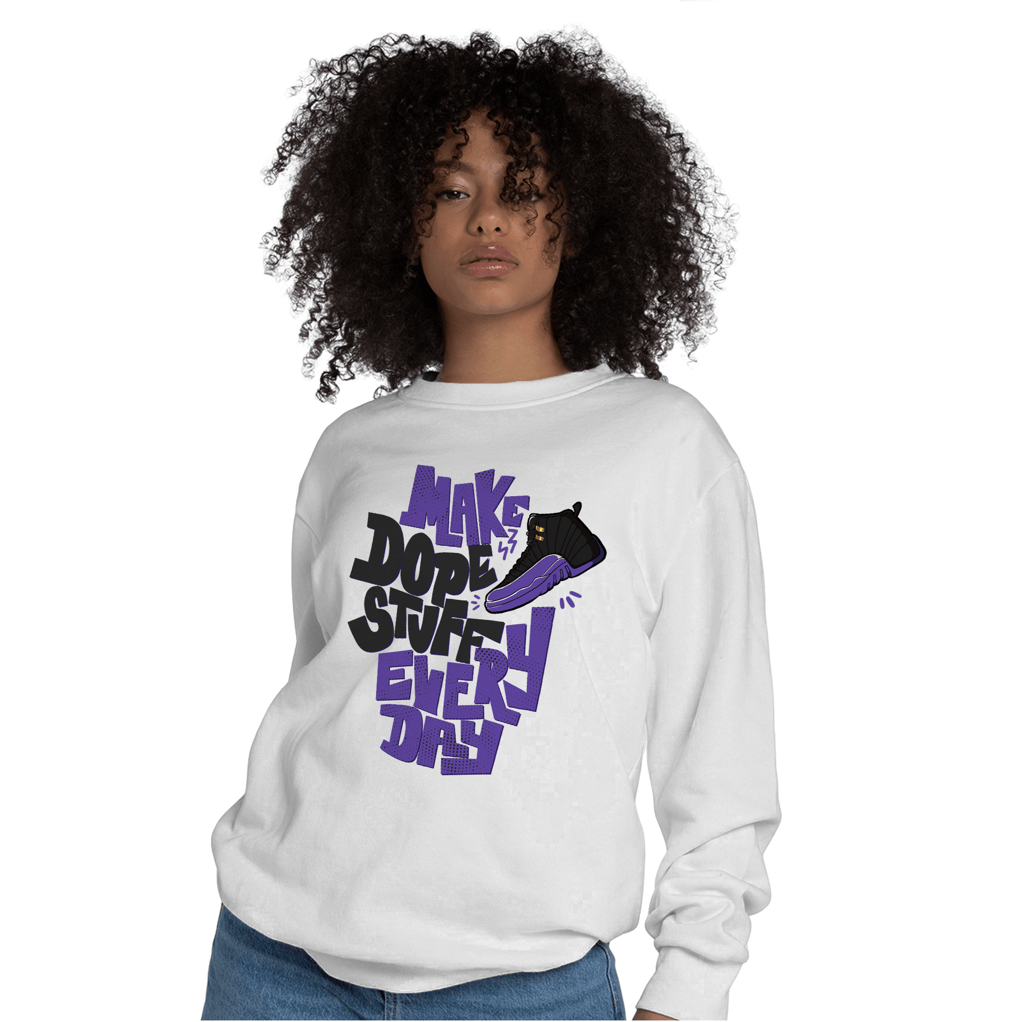 Field Purple 12s Sweatshirt Match Dope Sneaker - NastyJamz