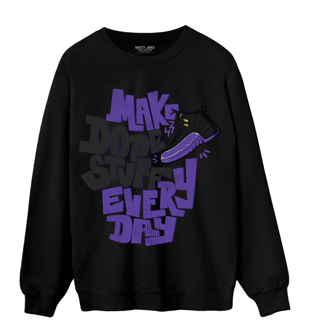 Field Purple 12s Sweatshirt Match Dope Sneaker - NastyJamz